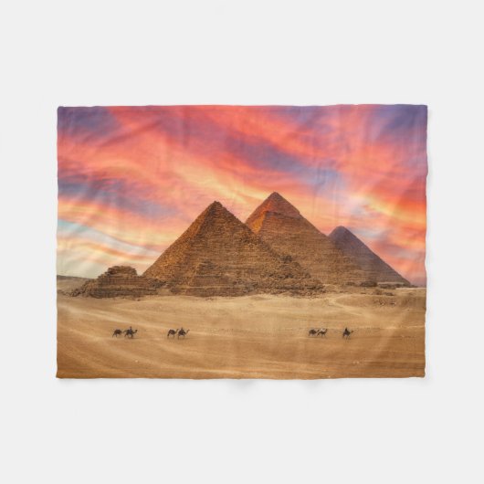 Monumenten | The Great Pyramids Fleece Deken (Voorkant (Horizontaal))