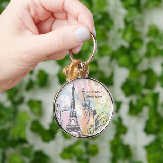 Monumenten van de wereld aangepaste sleutelhanger (Hand)