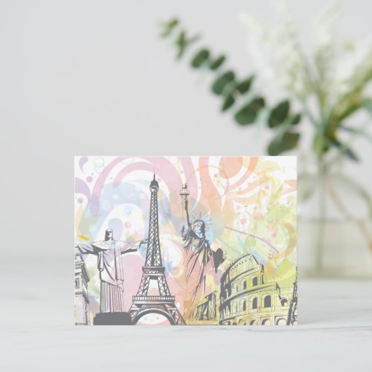 Monumenten van de wereld briefkaart (Staand voorkant)