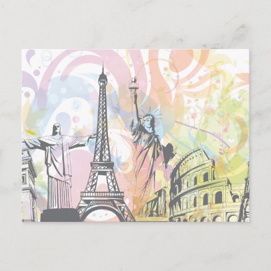 Monumenten van de wereld briefkaart (Voorkant)