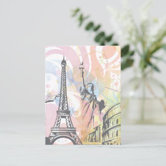 Monumenten van de wereld briefkaart (Staand voorkant)