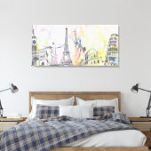 Monumenten van de wereld verpakt canvas print (Insitu (Slaapkamer))
