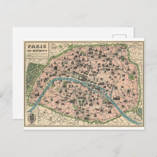 Monumenten van het Plan ancien Paris Briefkaart (Voorkant / Achterkant)