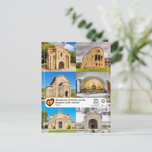 Monumenten van Oviedo en het Koninkrijk van Asturi Briefkaart (Staand voorkant)