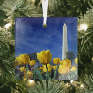 Monumenten   Washington Monument in lente Glas Ornament