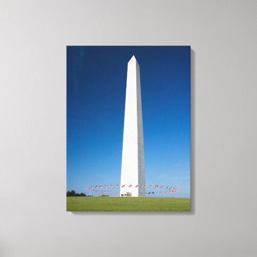 Monumenten Washington Monument with Flags Canvas Afdruk (Voorkant)