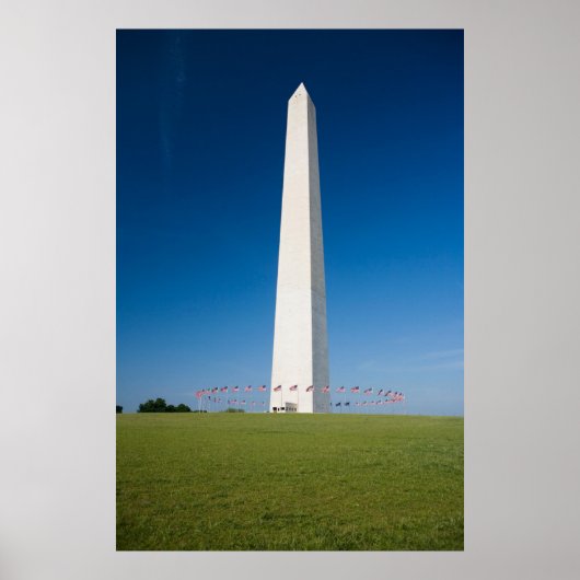 Monumenten Washington Monument with Flags Poster (Voorkant)