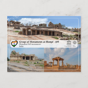 Monumentengroep van Hampi - Hemakuta Hill Temple Briefkaart