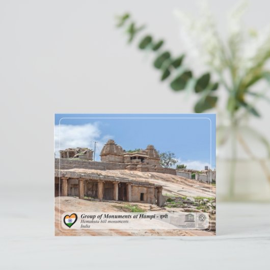Monumentengroep van Hampi - Hemakuta Hill Temple Briefkaart (Staand voorkant)