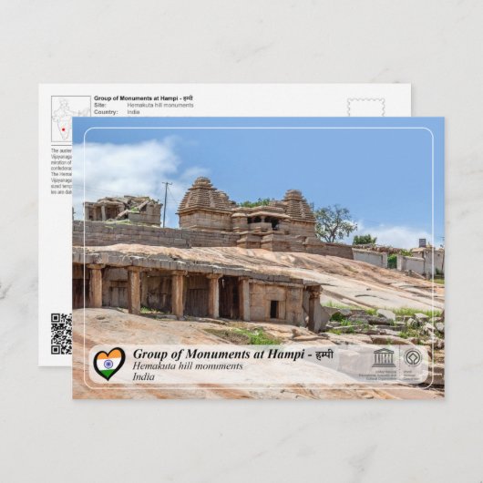 Monumentengroep van Hampi - Hemakuta Hill Temple Briefkaart (Voorkant / Achterkant)