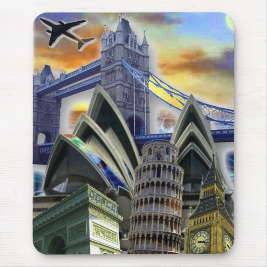 Monuments Collage Mousepad Muismat (Voorkant)