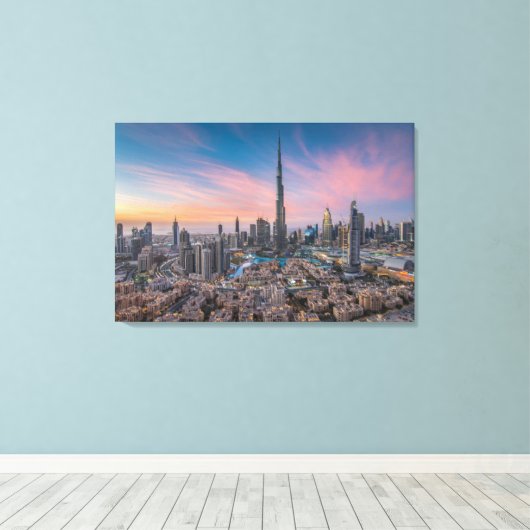 Monuments | Dubai Cityscape Canvas Afdruk (Insitu (Houten vloer))