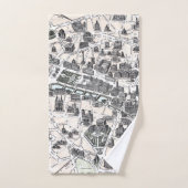 Monuments Map Old Paris 1878 Bath Towel Set Bad Handdoek (Handdoek)