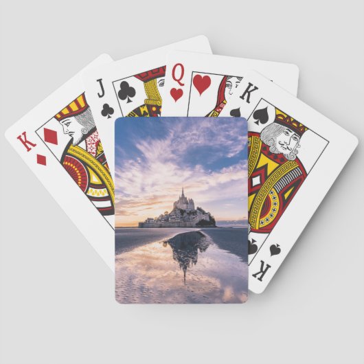 Monuments | Mont Saint-Michel, Normandy France Pokerkaarten (Achterkant)