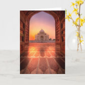 Monuments | Taj Mahal, India at Sunset Kaart (Gele Bloem)