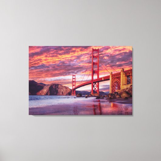 Monuments | The Golden Gate San Francisco, CA Canvas Afdruk (Voorkant)