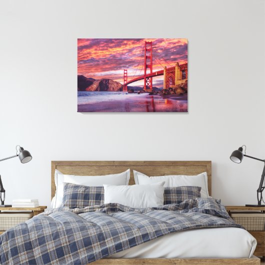 Monuments | The Golden Gate San Francisco, CA Canvas Afdruk (Insitu (Slaapkamer))