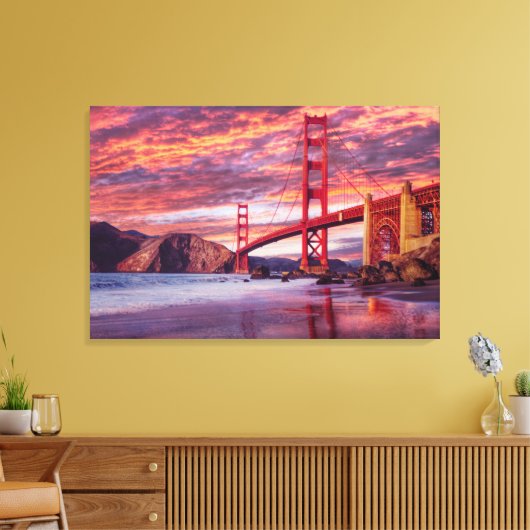 Monuments | The Golden Gate San Francisco, CA Canvas Afdruk (Insitu (Woonkamer))