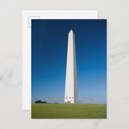 Monuments | Washington Monument with Flags Briefkaart (Voorkant / Achterkant)