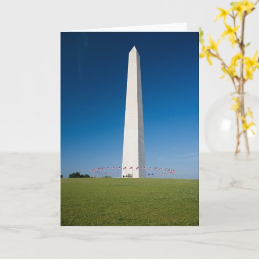 Monuments | Washington Monument with Flags Kaart (Gele Bloem)