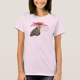 Monvlinder op bloem t-shirt