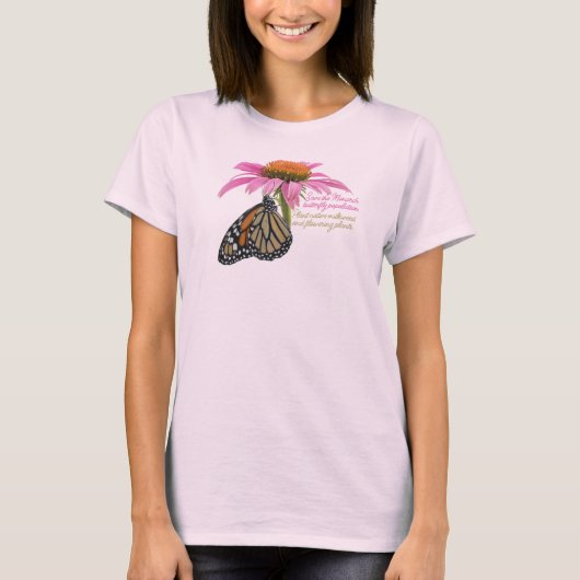Monvlinder op bloem t-shirt (Voorkant)