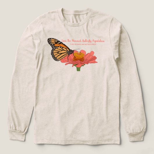 Monvlinder op een Zinnia Tri-Blend Shirt (Voorkant)