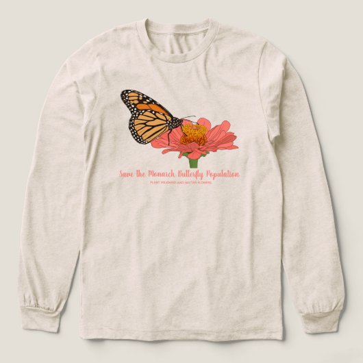 Monvlinder op een Zinnia Tri-Blend Shirt (Voorkant)