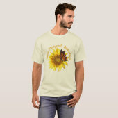 Monvlinder op een zonnebloem t-shirt (Voorkant volledig)