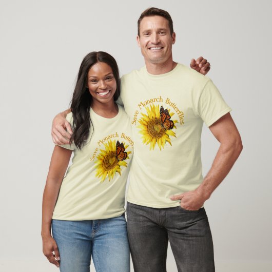 Monvlinder op een zonnebloem t-shirt (Unisex)