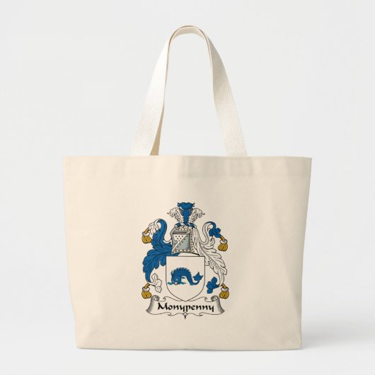 Monypenny Family Crest Grote Tote Bag (Voorkant)