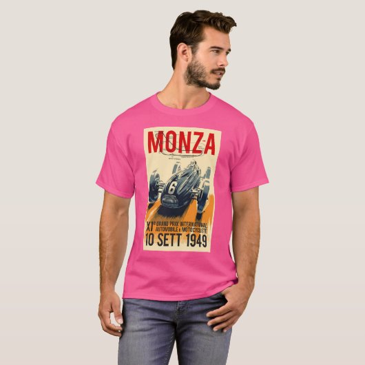Monza Grand Prix  Auto Racing Print T-shirt (Voorkant volledig)