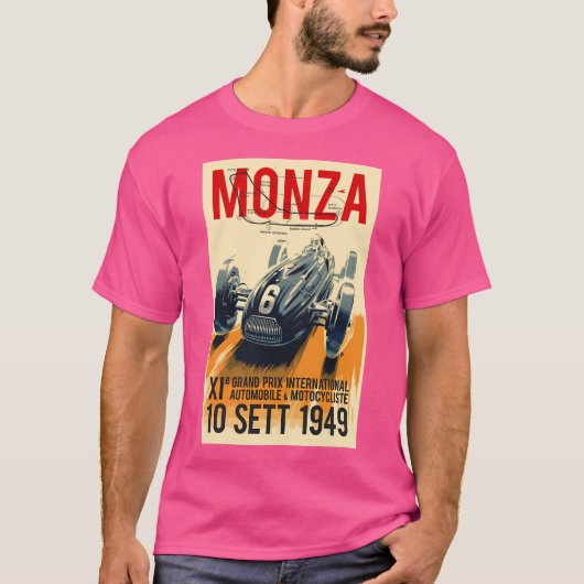 Monza Grand Prix Auto Racing Print T-shirt (Voorkant)