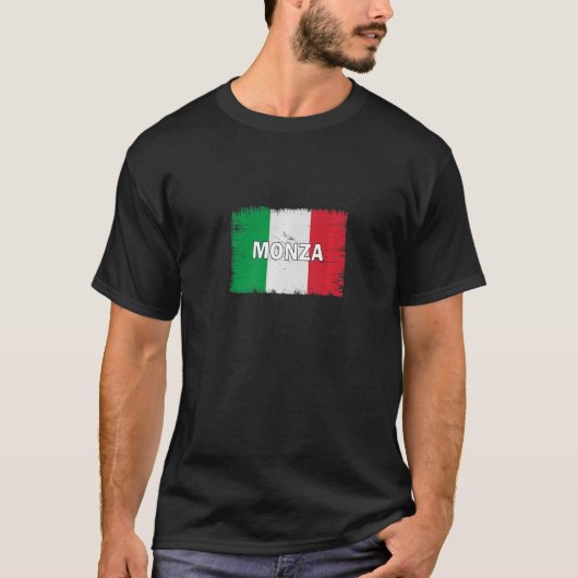 Monza Italy City met Italiaanse vlag T-shirt (Voorkant)