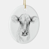 Moo A Young Jersey Cow Keramisch Ornament (Rechts)