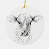 Moo A Young Jersey Cow Keramisch Ornament (Voorkant)