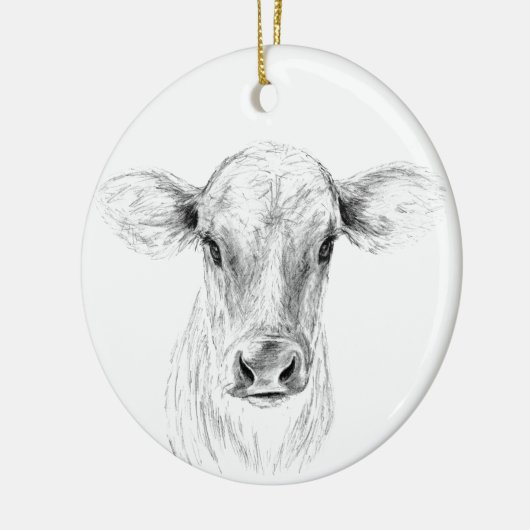 Moo A Young Jersey Cow Keramisch Ornament (Links)