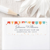 Moo adreslabel Feest Kleurrijk Confetti Wit Etiket (Insitu)