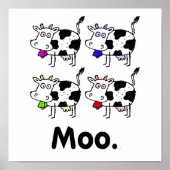 MOO. Afdrukken Koe bevestigen Poster (Voorkant)
