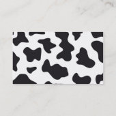 MOO Black en White Dairy Cow Pattern Print Giften Visitekaartje (Achterkant)