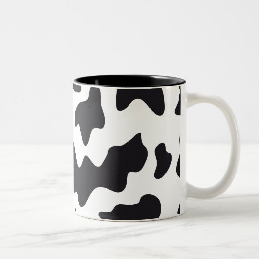 MOO Black en White Dairy Koe Pattern Print Giften Tweekleurige Koffiemok (Rechts)