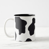 MOO Black en White Dairy Koe Pattern Print Giften Tweekleurige Koffiemok (Links)