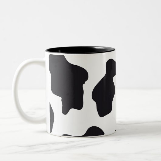 MOO Black en White Dairy Koe Pattern Print Giften Tweekleurige Koffiemok (Links)