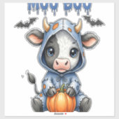 Moo Boo Halloween Cow Sticker (Vel)