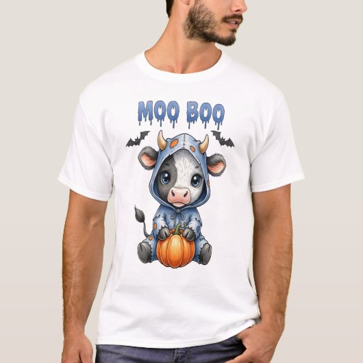 Moo Boo Halloween Cow T-shirt (Voorkant)