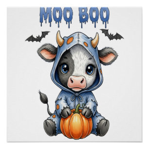 Moo Boo Halloween Koe Perfect Poster