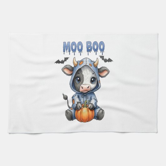 Moo Boo Halloween Koe Theedoek (Horizontaal)