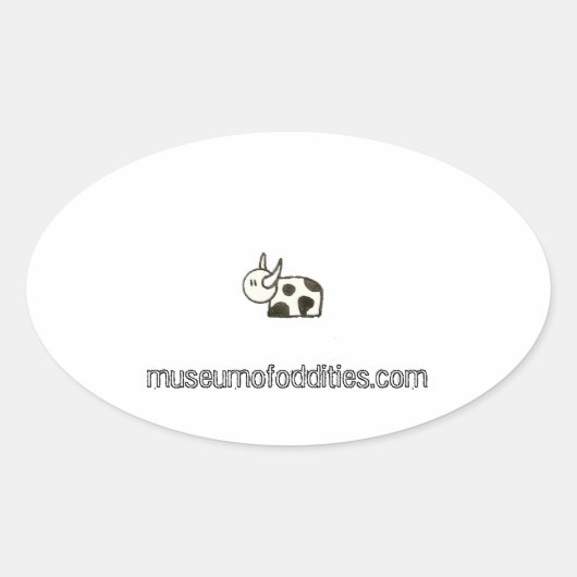 Moo Bumpersticker Ovale Sticker (Voorkant)