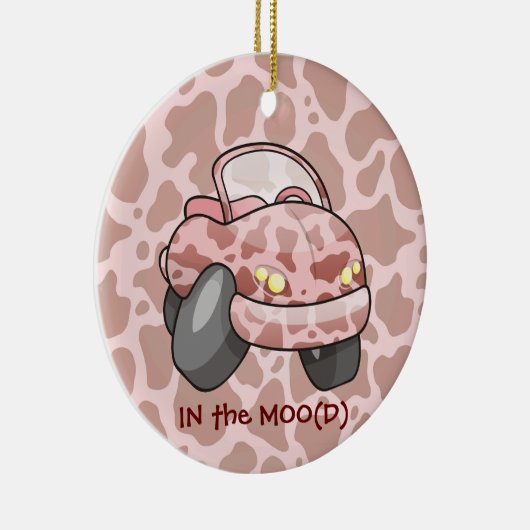 Moo Car Ceramic Ornament (Rechts)