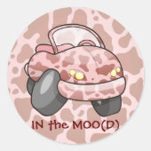 Moo Car Ronde Sticker (Voorkant)